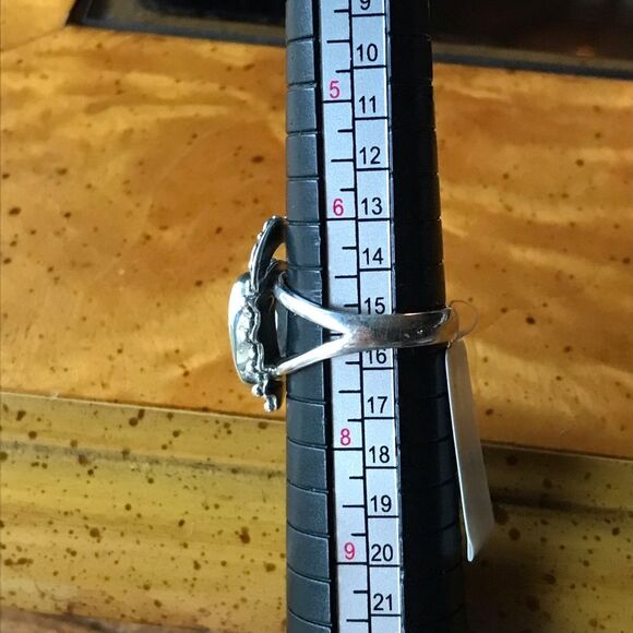 Natural Rainbow Moonstone Sterling Silver Ring Size 7 - Picture 6 of 9